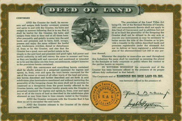 Deed of land - land deed - property search